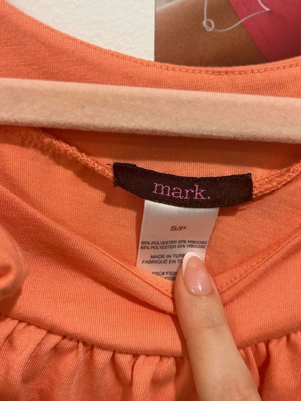 Women’s Orange Ruffle Off-Shoulder Top - Picture 3 of 3